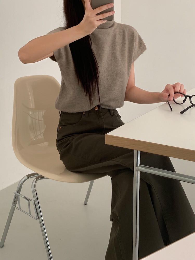 드레 반목 하이넥 캡소매 니트 4col