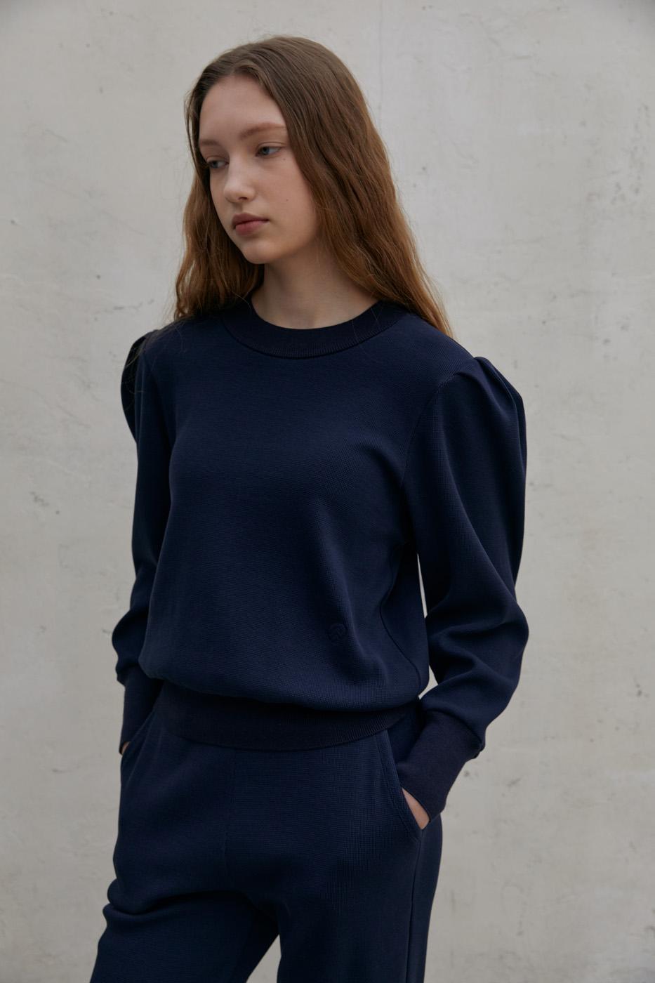 volume waffle t-shirts-navy