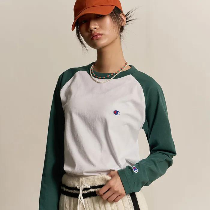 C로고 나그랑 긴팔 티셔츠 Dark Green