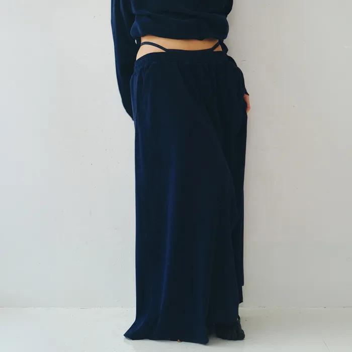 TERRY MAXI SKIRT, NAVY