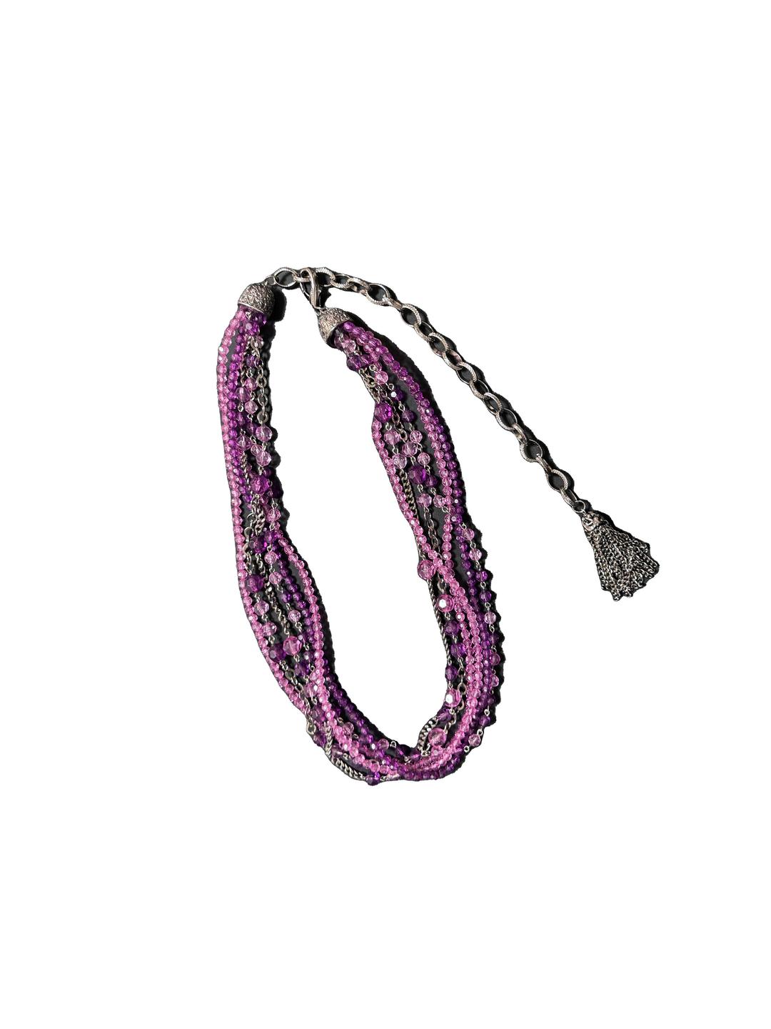 *select* Purple Beaded Chain Belt