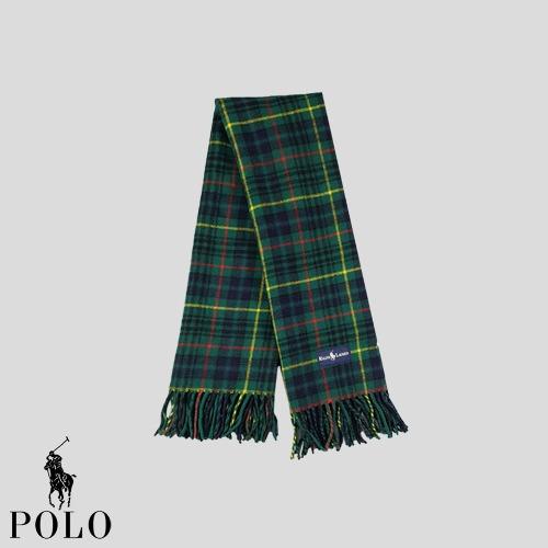 폴로랄프로렌 블랙와치 울 테슬 머플러 블랭킷