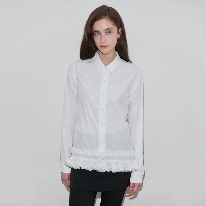 Logo Frill Collar Shirt (White)