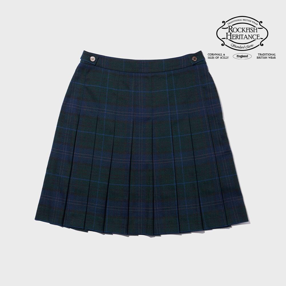 RFH CLASSIC CHECK PLEATS SKIRT - GREEN CHECK