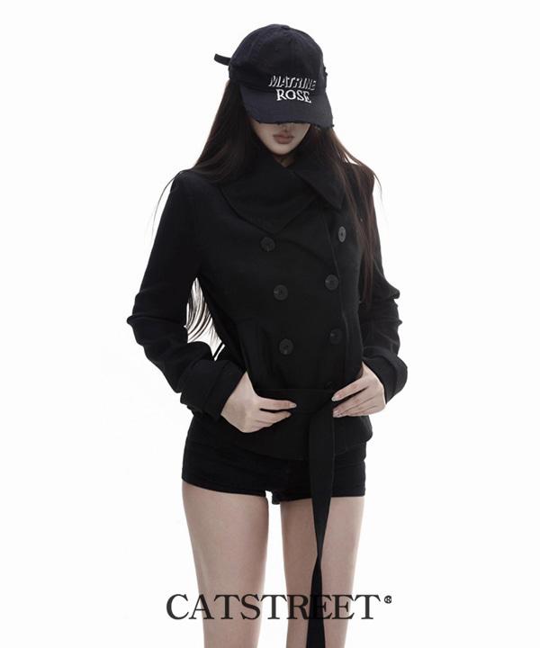 블랙 더블 미니코트