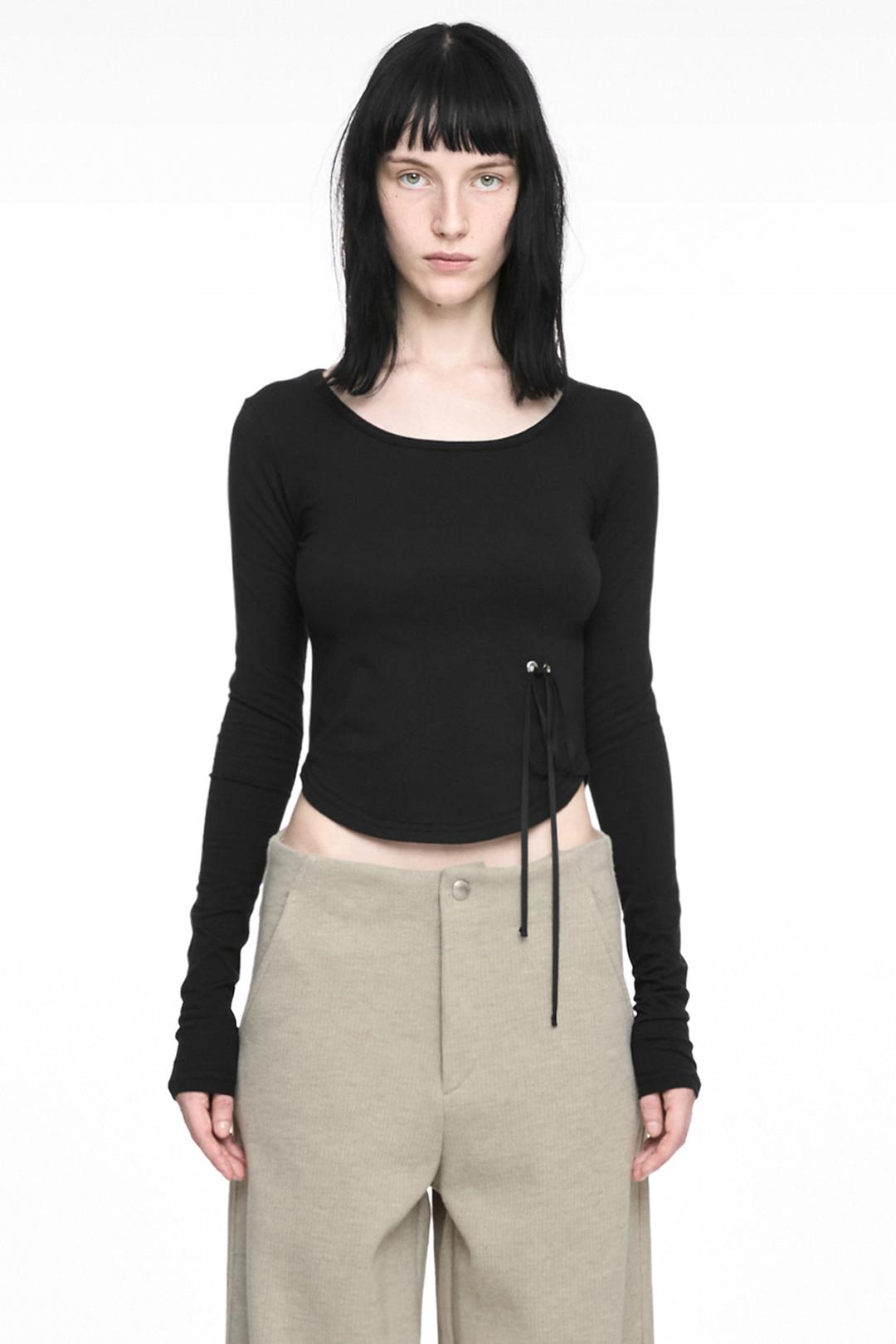 SIGNATURE CROP LONG SLEEVE BLACK