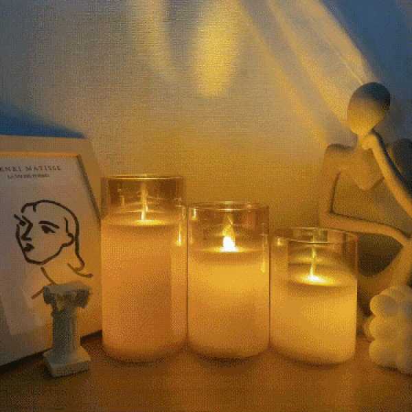 흔들리는 LED 캔들 무드등 3종 세트