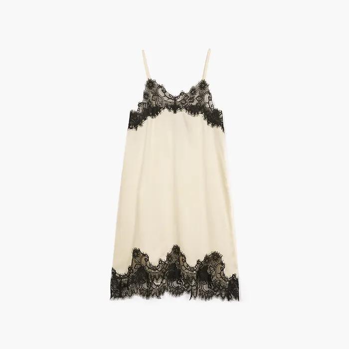 SATIN LACE DRESS_IVORY