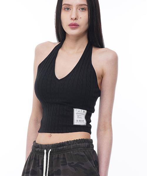 택로고 나시 블랙