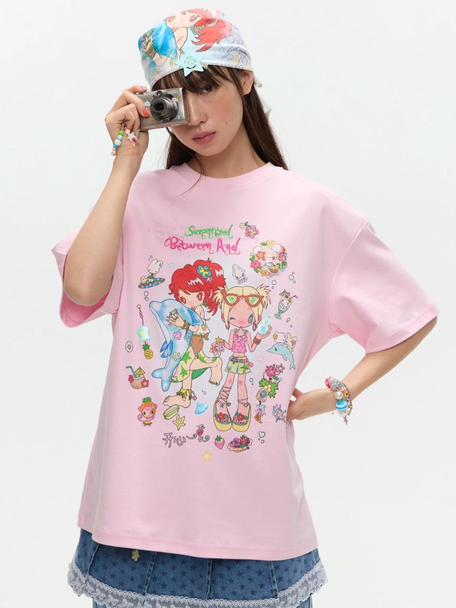 BETWEENAND X SUNONEBIRD Together Loose T-shirt (2color)