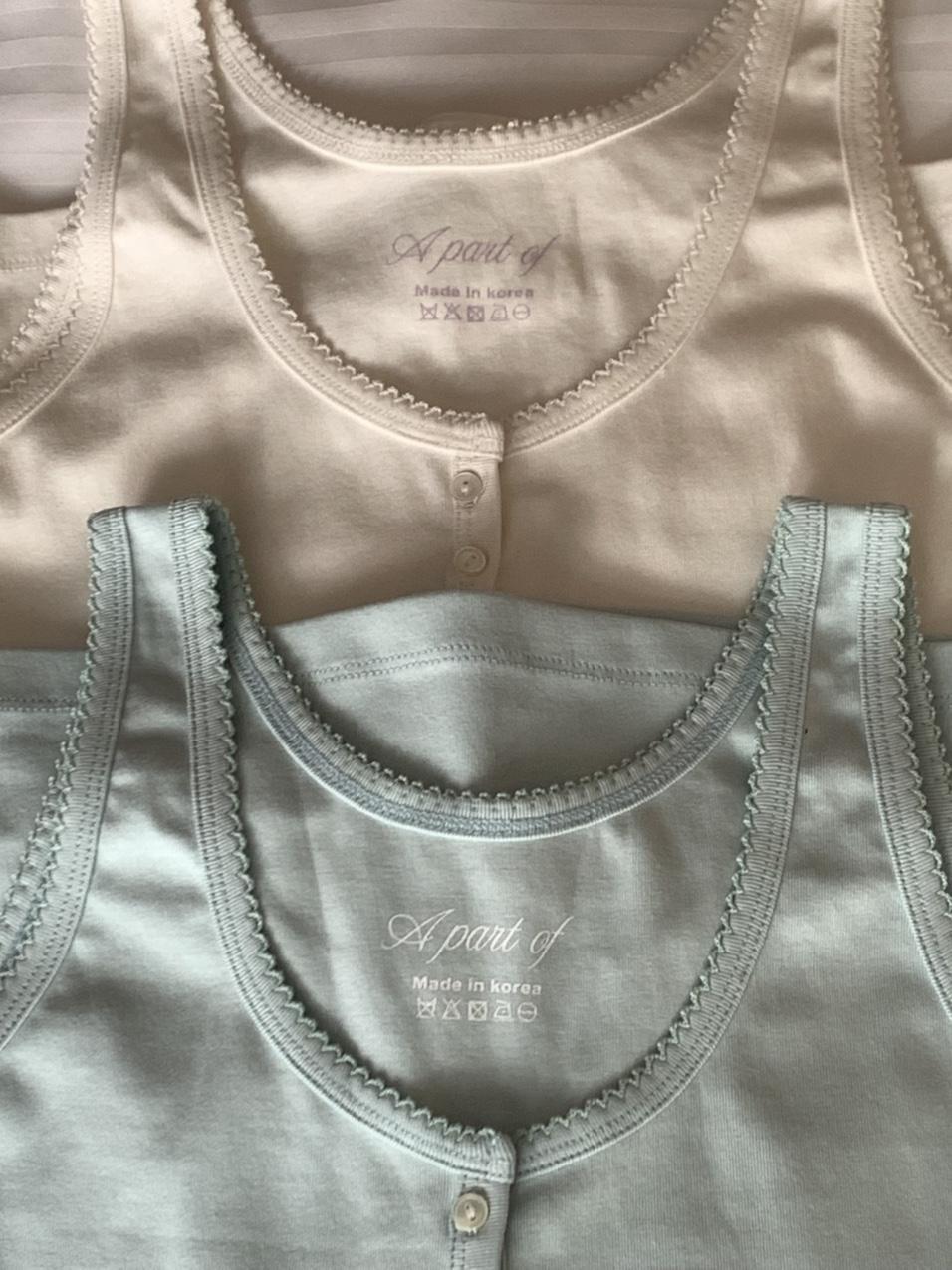 어파트오브 [MADE] 핀코트 버튼 나시 티셔츠 (2col)