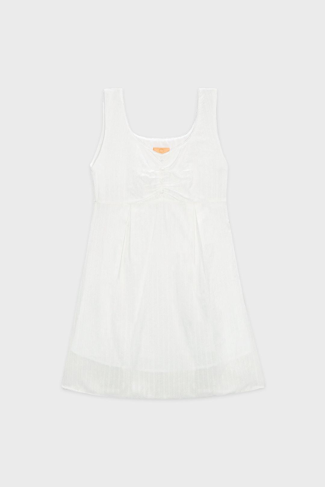 Lace Sleeveless Dress (White)