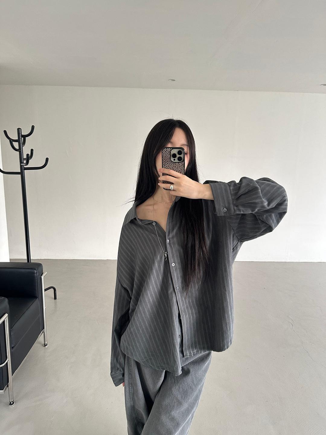 이너뮤트 (재진행) suede stripe shirt (3color)