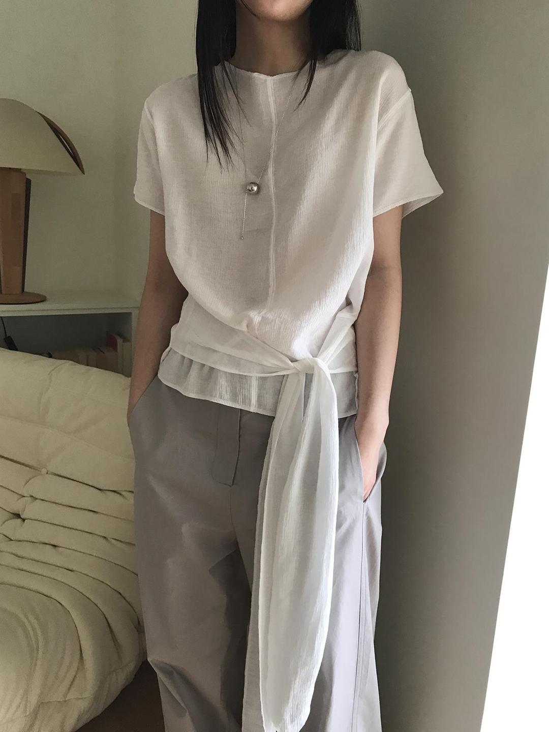 미엔느 [미엔느] noel wrap blouse / 노엘 랩 블라우스 (3col)
