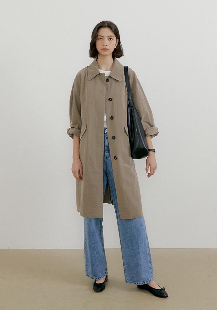 Dover balmacaan trench coat (khaki)