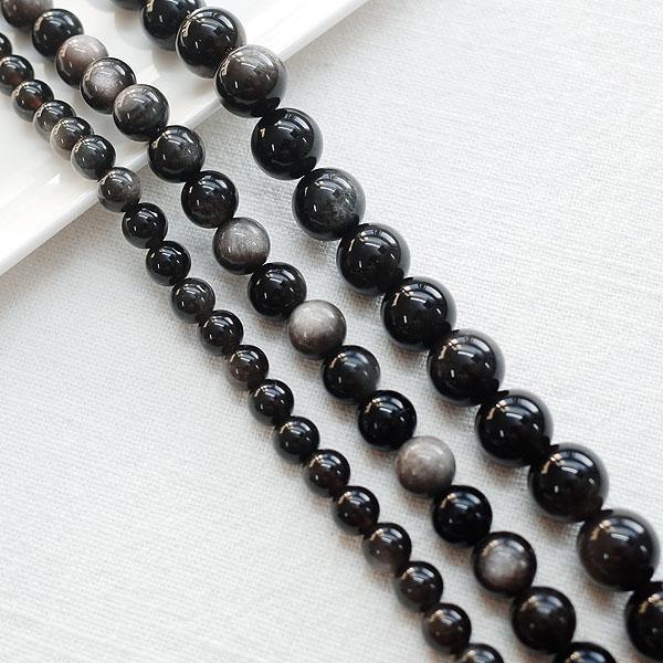 [4-1220-01] 원석 4~10mm 실버 옵시디언 (은요석) 천연