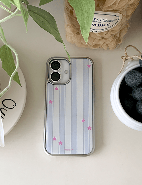 [made] mini star stripe epoxy silver bumper case