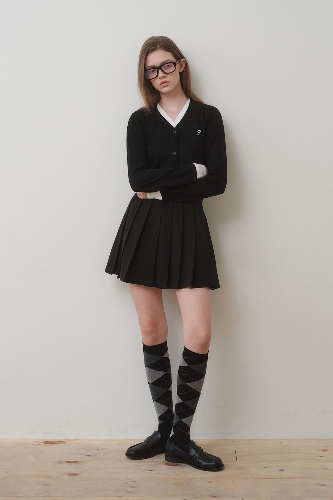 Basic Pleated Skirt BLACK