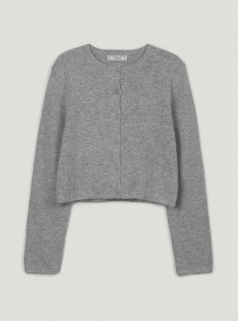 트위 [온라인단독][윤이' pick] 베딧 헤어 라운드 긴팔 가디건