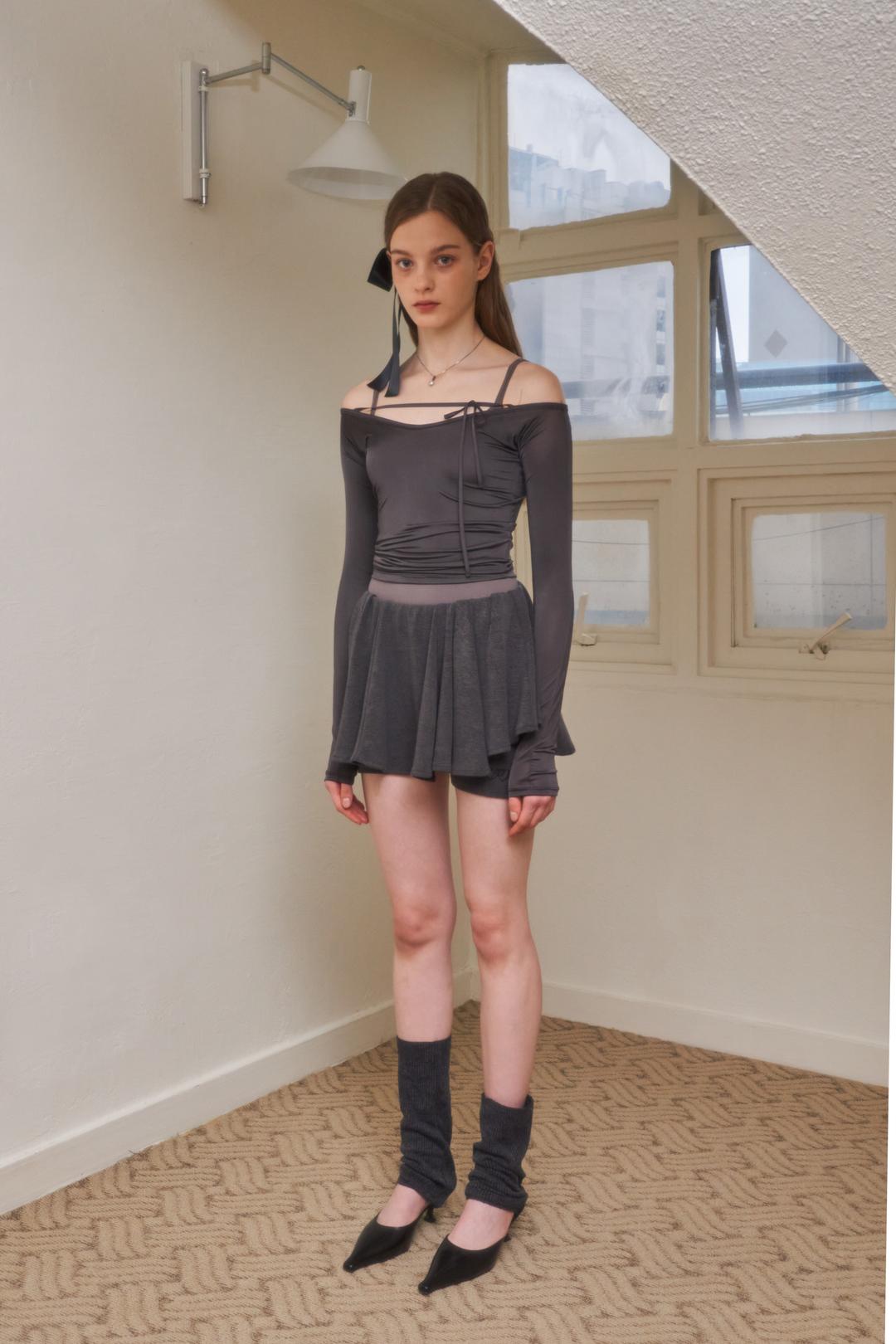 (1st reorder) Pull-on Skort(Charcoal)