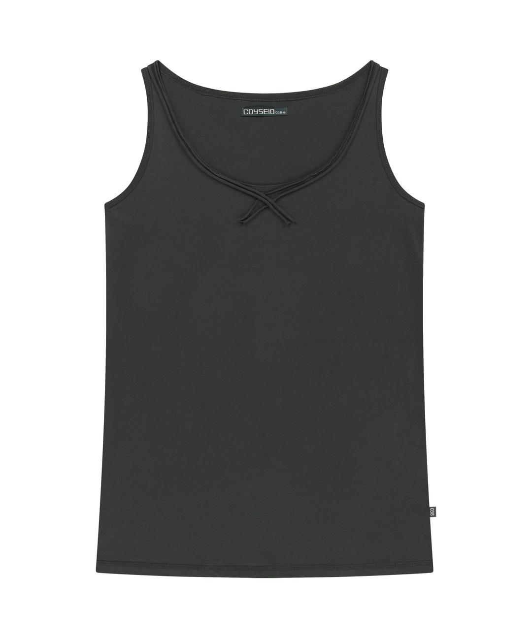 038 RAW EDGE SLEEVELESS CHARCOAL