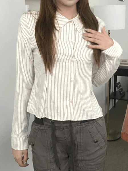 STRIPED SUEDE SHIRT (2color)