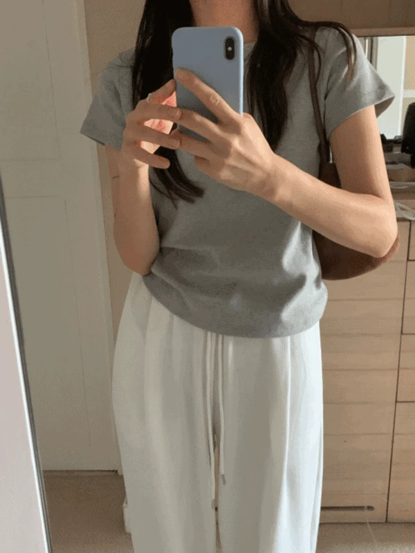 새딘 코튼 반팔티 (4color)