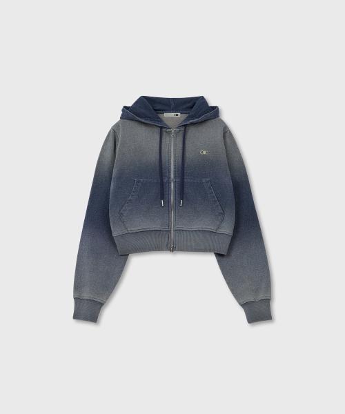 빈티지 데님스웻 크롭 후드집업_데님 샌드 블루