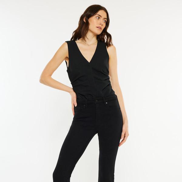 [넉오프 권나라, 있지 류진 착용] 하이웨이스트 부츠컷 청바지 아카시아 블랙