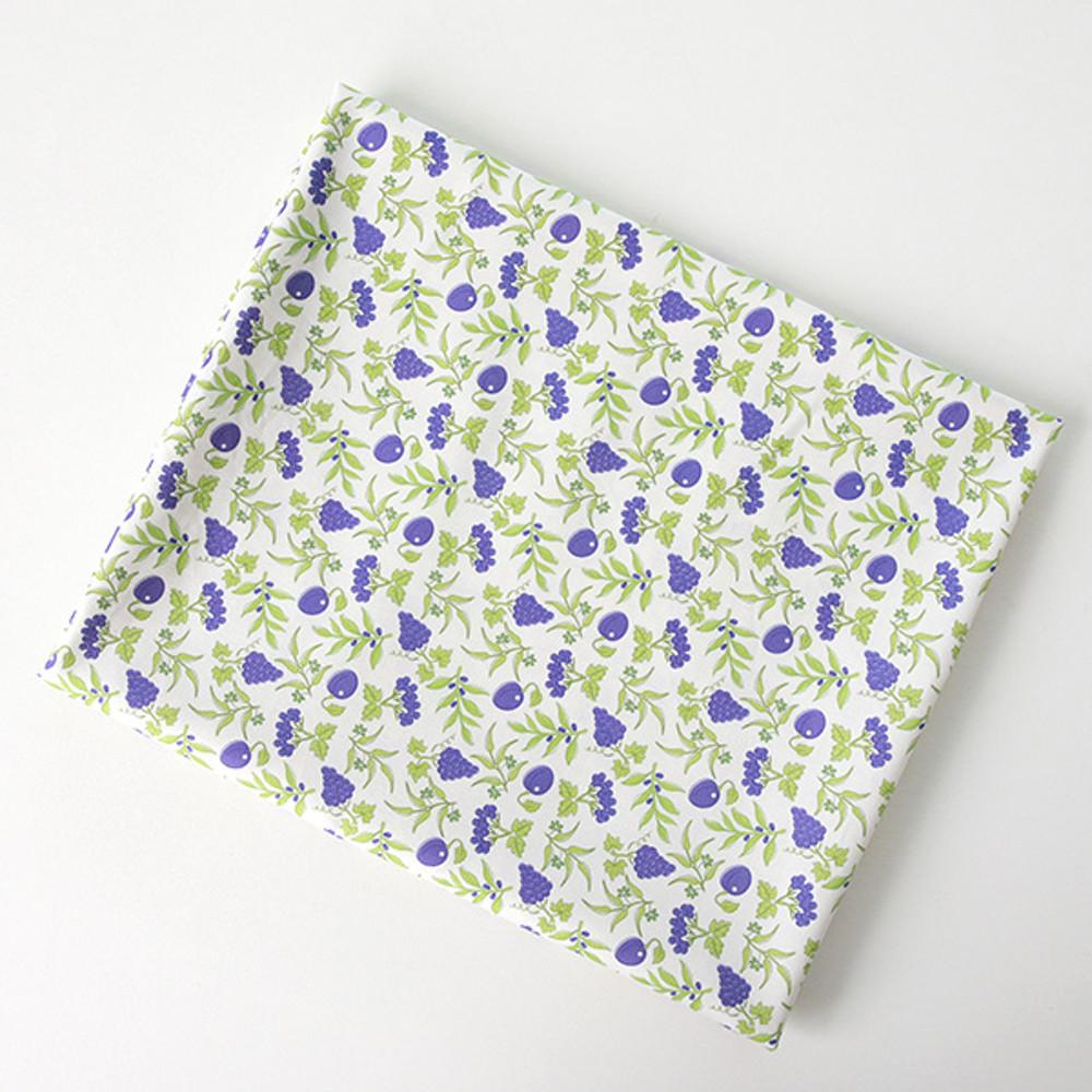 순면 20수 상큼 과일 천 포도 패턴 원단-쁘띠프루츠 그레이프