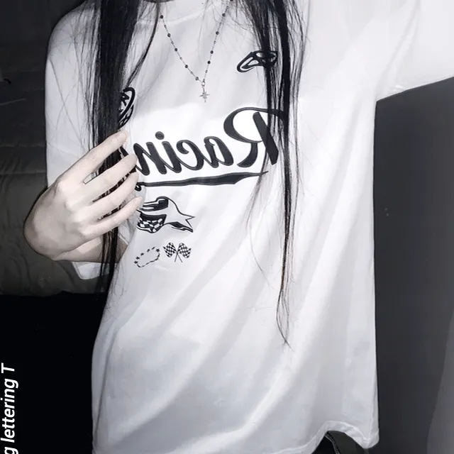 (3color) 레이싱 레터링 티셔츠