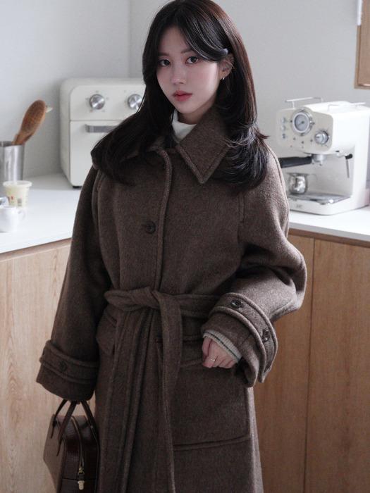 [보라끌레르 PICK]래빗 앙고라 울 발마칸 롱 코트 [3COLORS]