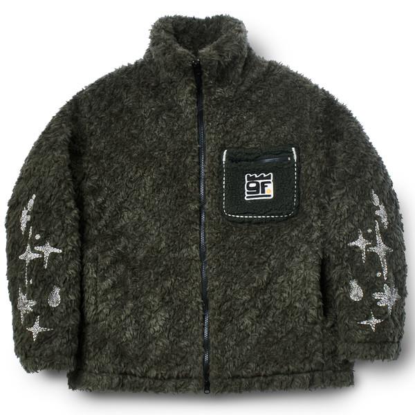Heavy EMB Padded Fur Jacket (KHAKI)
