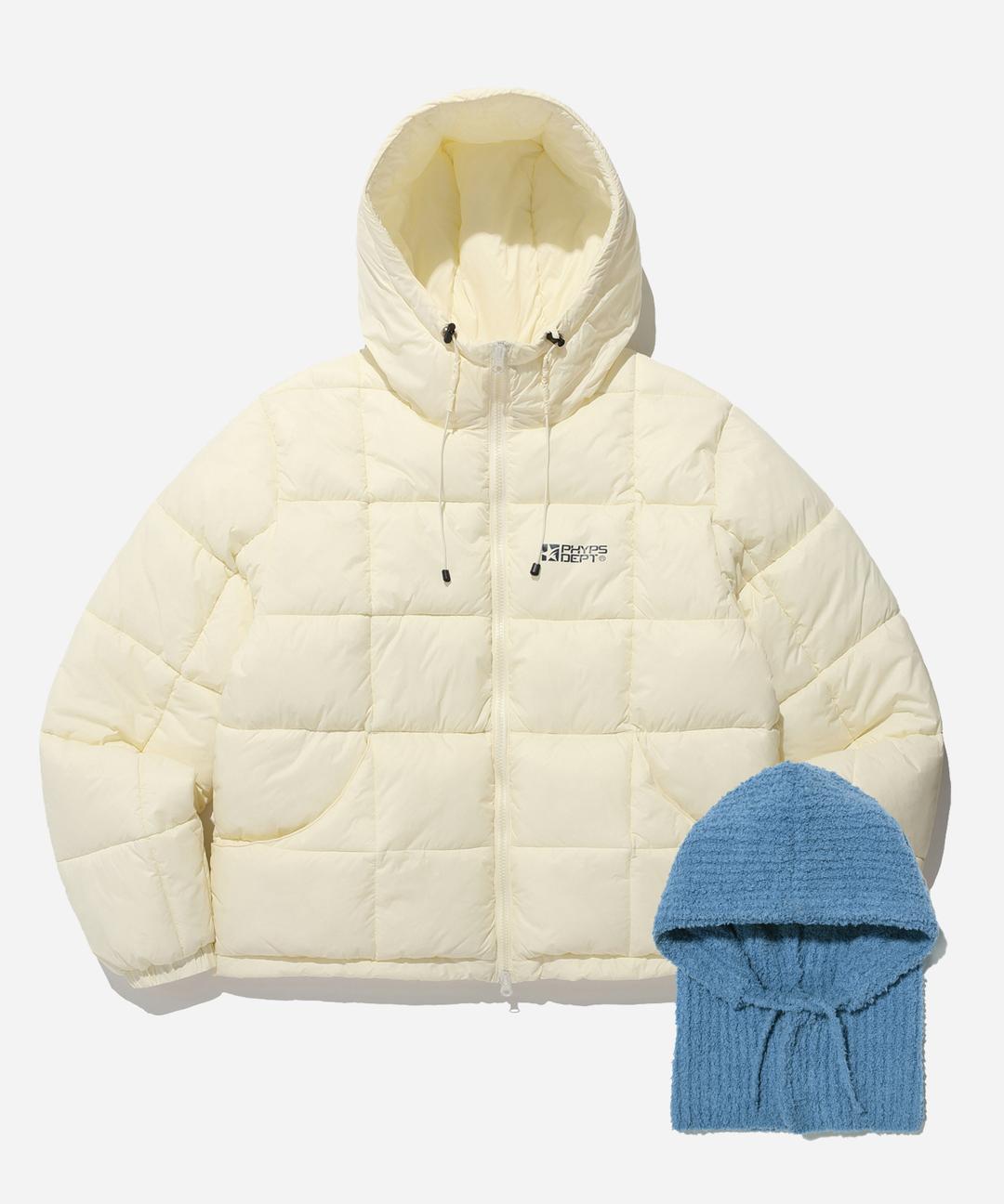 [바라클라바 세트] SQUARE QUILTING HOODIE JACKET IVORY