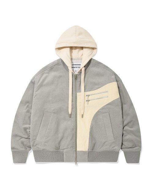 V2 Layered Effect Bomber Jacket/Grey