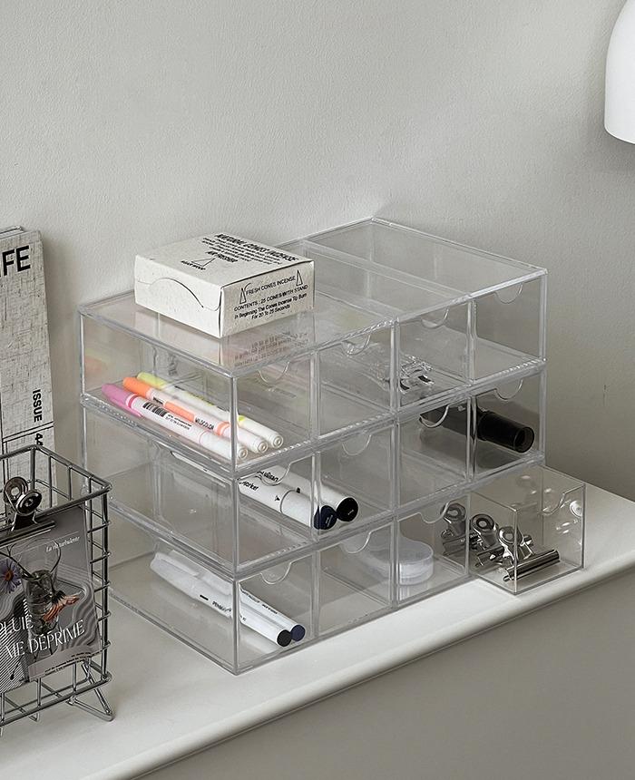 아크릴 4칸 서랍