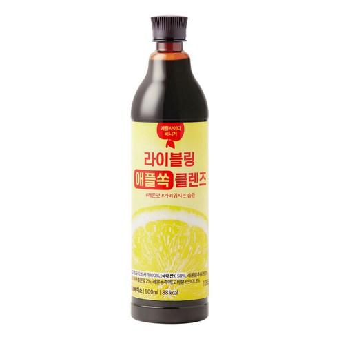 라이블링 애플쏙 클렌즈 레몬맛 사과초모식초 애플사이다비니거 대용량, 800ml, 1개 - 과일/야채음료 | 쿠팡
