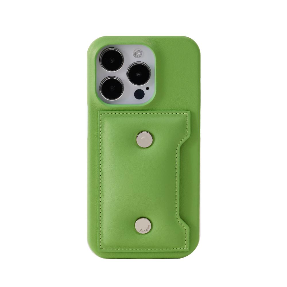 [22FW]CIRCLE PADDING iPHONE 14 CARD CASE - YELLOW GREEN