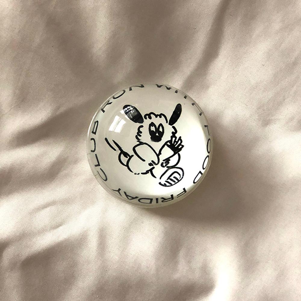 구디버디, 런뭉 투명그립톡 레진 반구 문진 유리 구슬톡