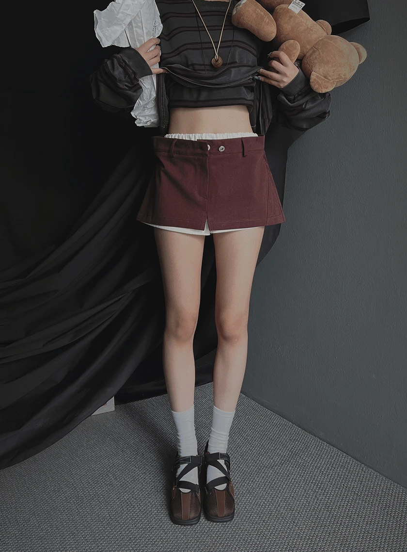 제이미 코튼 레이어드 하프팬츠