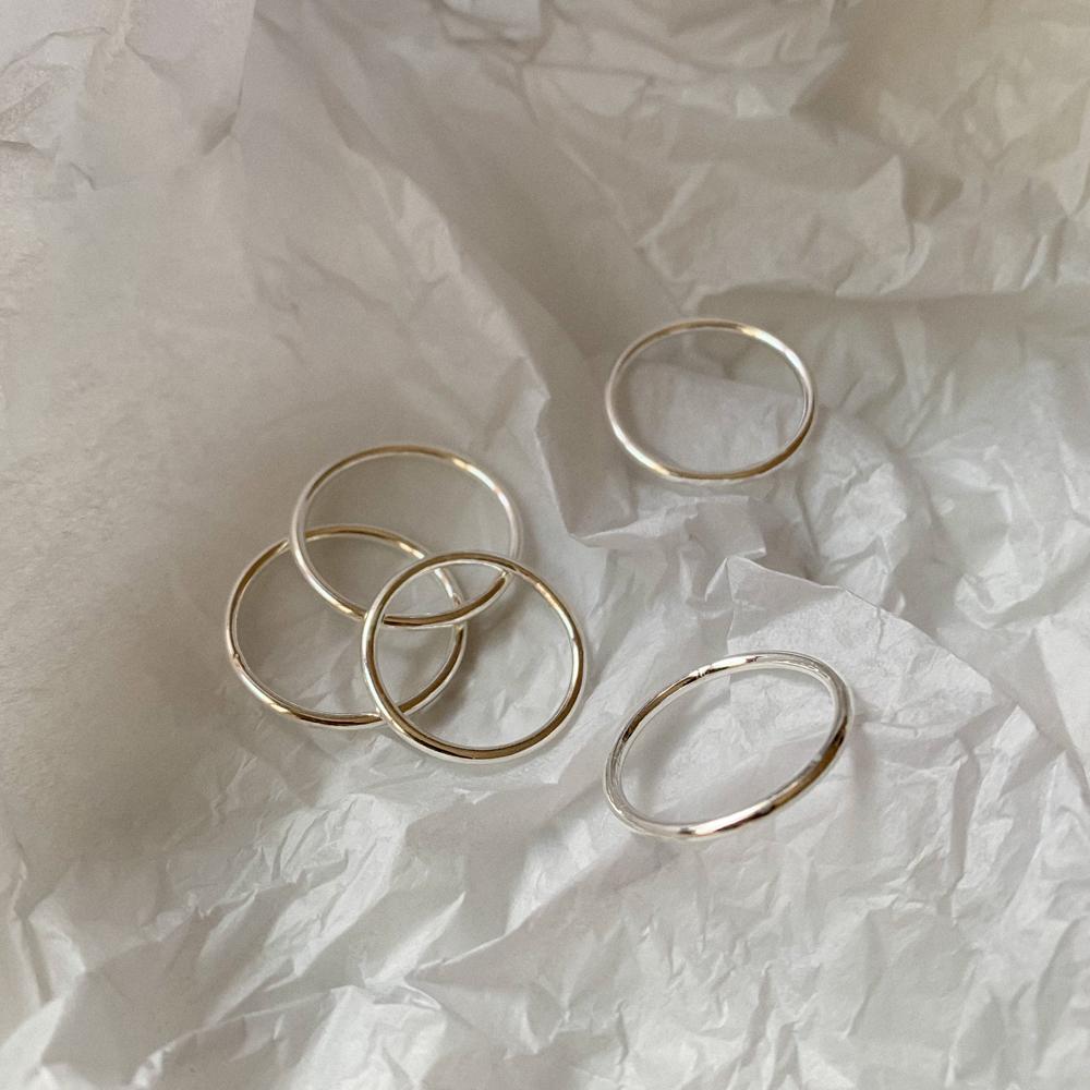 실버925 얇은 1.5mm 레이어드 기본 민자 실반지