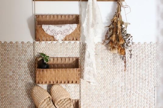 내츄럴 벽걸이 3단 우드 지사 수납걸이 수납함 정리함 인테리어 소품