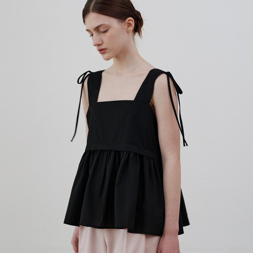 comos 1124 ribbon sleeveless blouse (black)