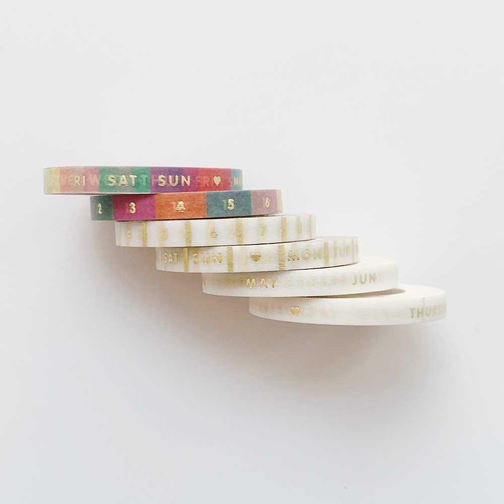 [Paper Poetry] Date Slim Masking Tape Set (3 Types)