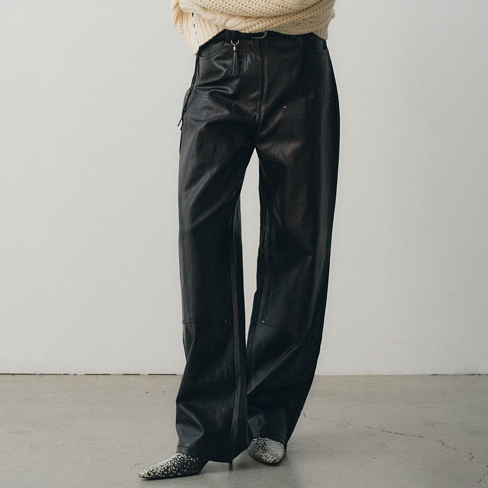 에코 레더 그라데이션 카펜터 팬츠 (브라운)