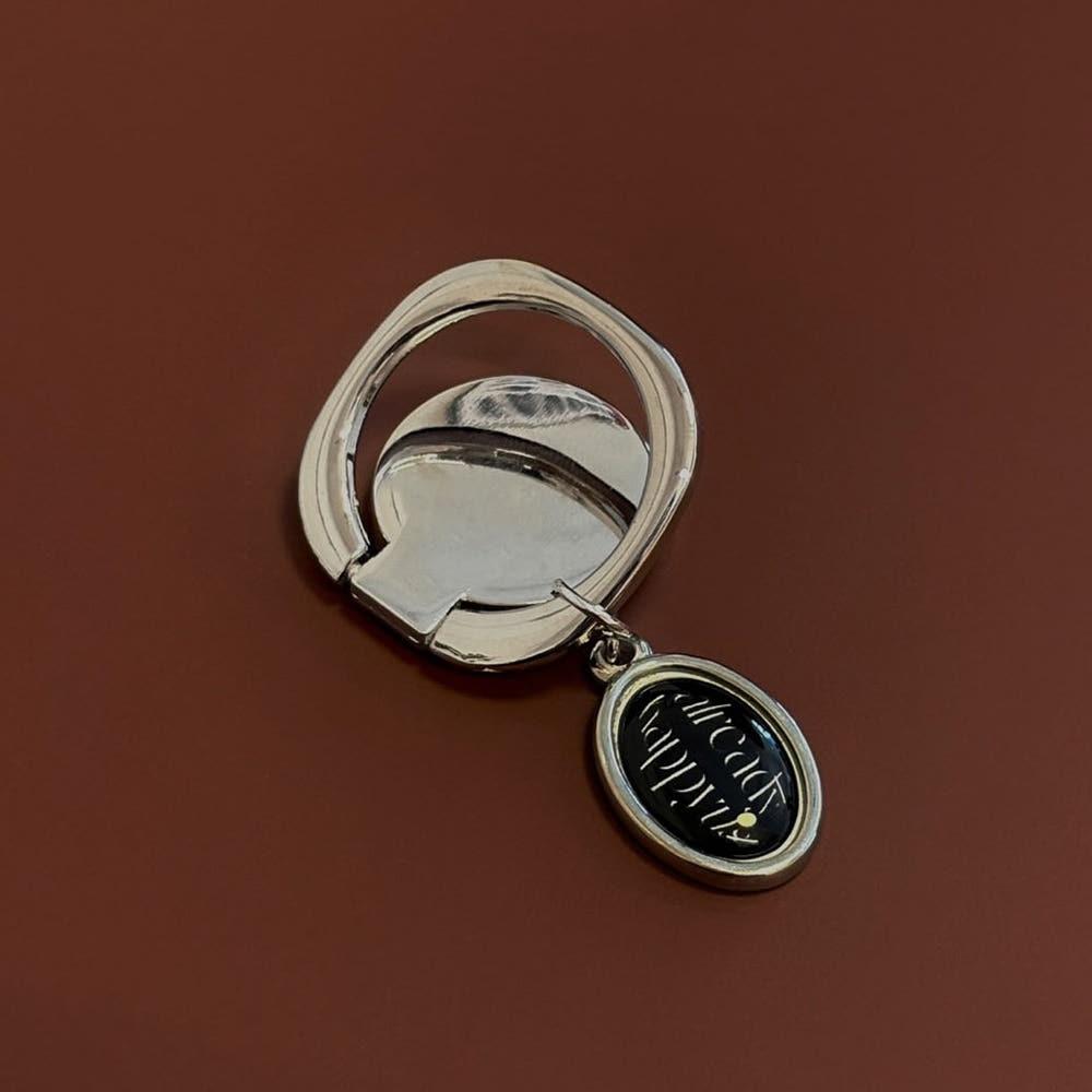 [얼레디해피어스] Oval pendant 스마트링 - 블랙