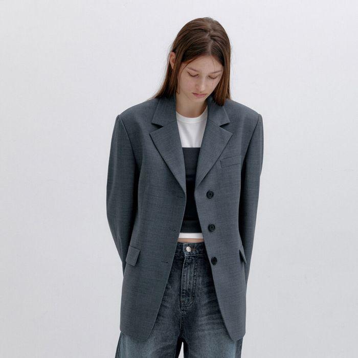 OVERSIZED 3-BUTTON WOOL BLAZER_GREY_LC251JK01GR