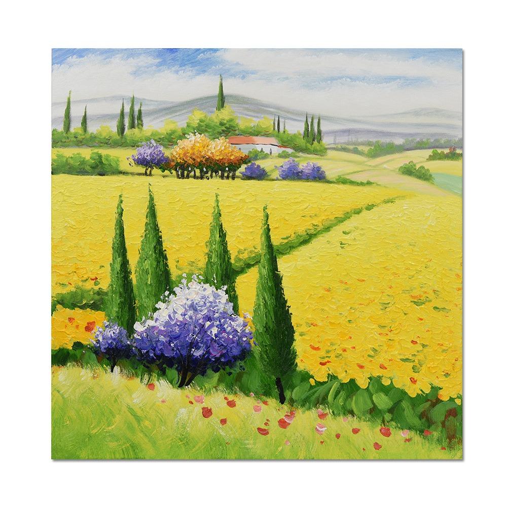 핸드페인팅 해바라기 마을 캔버스액자