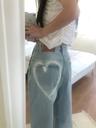 heart denim pants