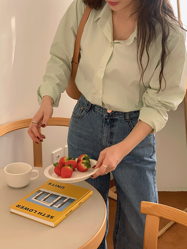 (9color)슈가렛 파스텔 봄 카라 루즈핏 코튼 블라우스 셔츠